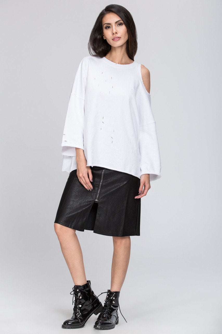 Zip Line Faux Leather Skirt Zip Line Faux Leather Skirt