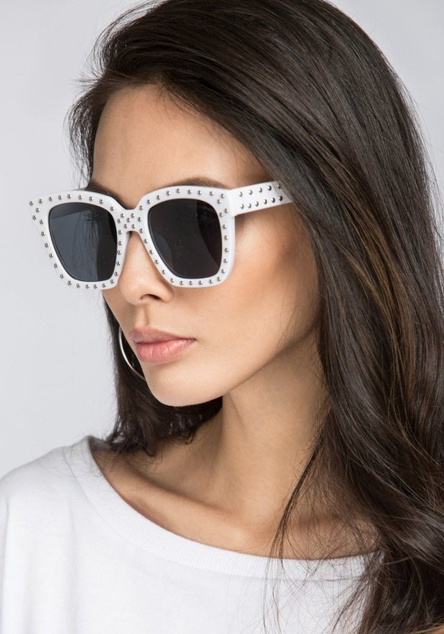White Studded Wayfarer
