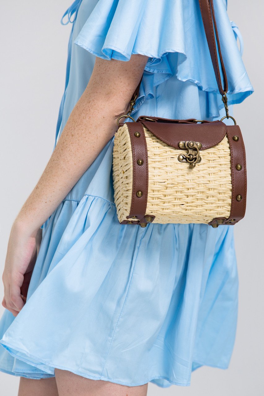 Woven Basket Mini Trunk Crossbody Purse Woven Basket Mini Trunk Crossbody Purse