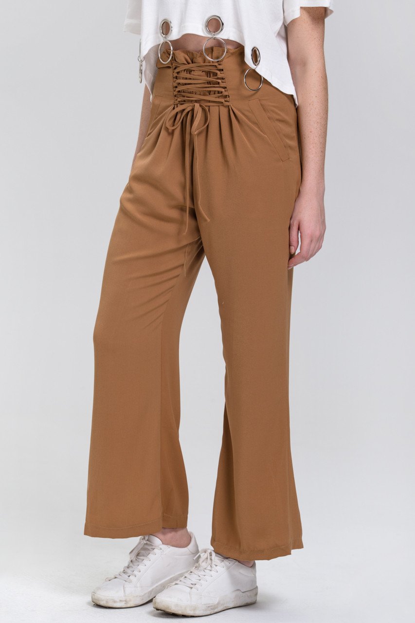 Camel Corset Waist Palazzo Trousers Camel Corset Waist Palazzo Trousers