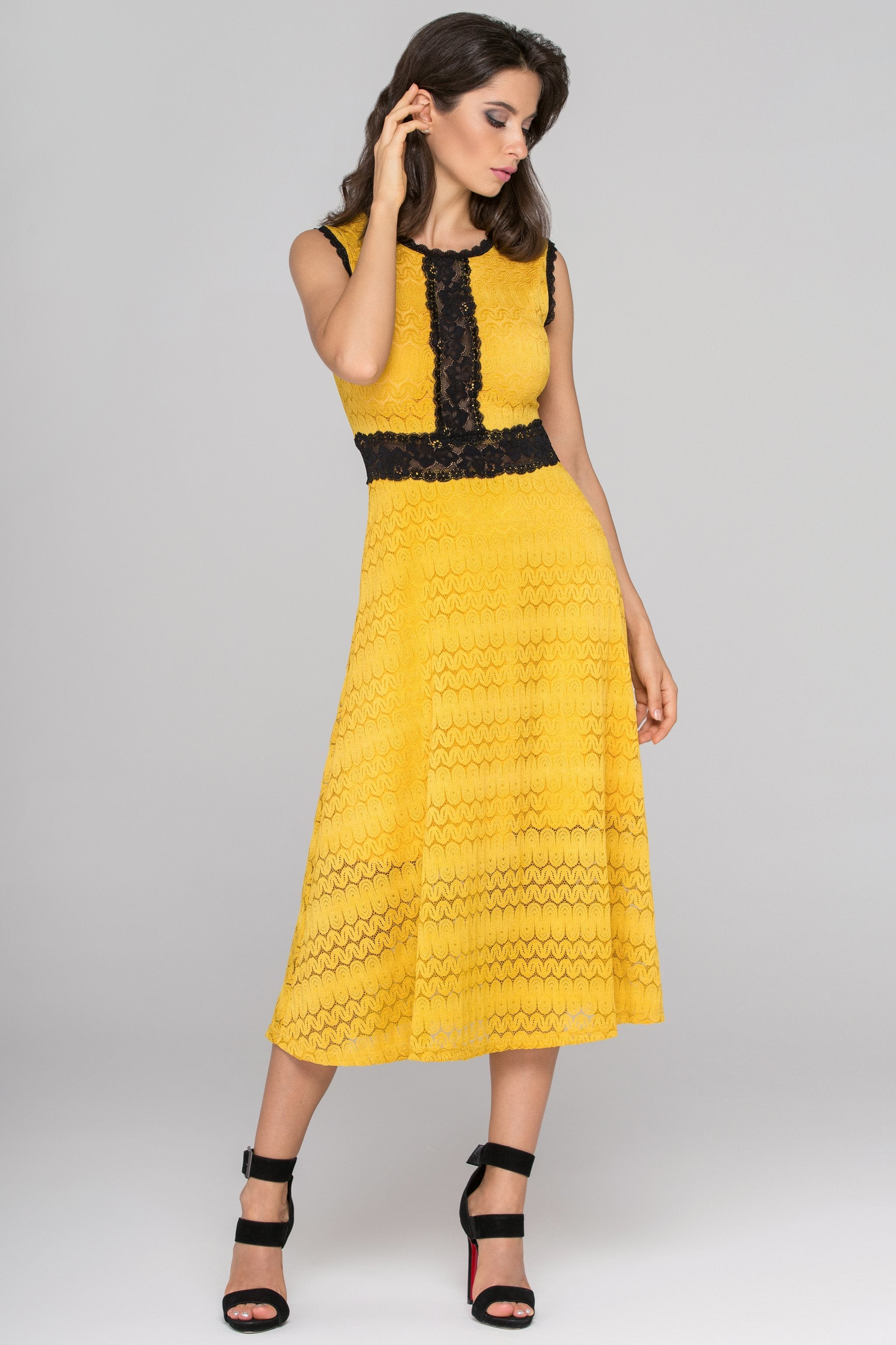 Yellow and Black Lace Midi dress Yellow and Black Lace Midi dress