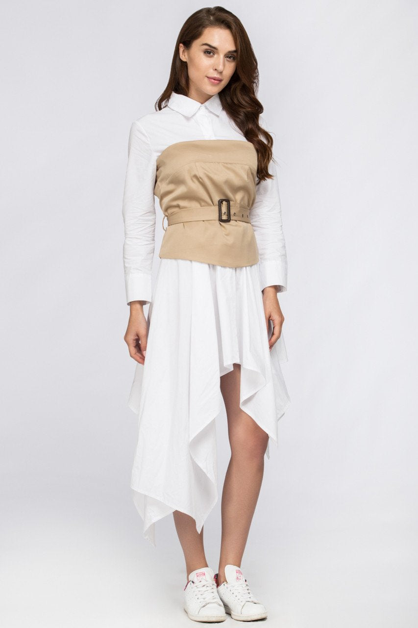 White Belt Corset Midi Dress White Belt Corset Midi Dress