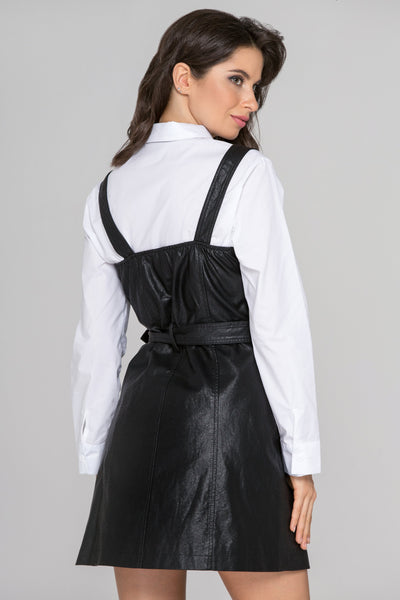 Black Faux Leather Biker Dress Set ownthelooks-staging Black Faux Leather Biker Dress Set ownthelooks-staging