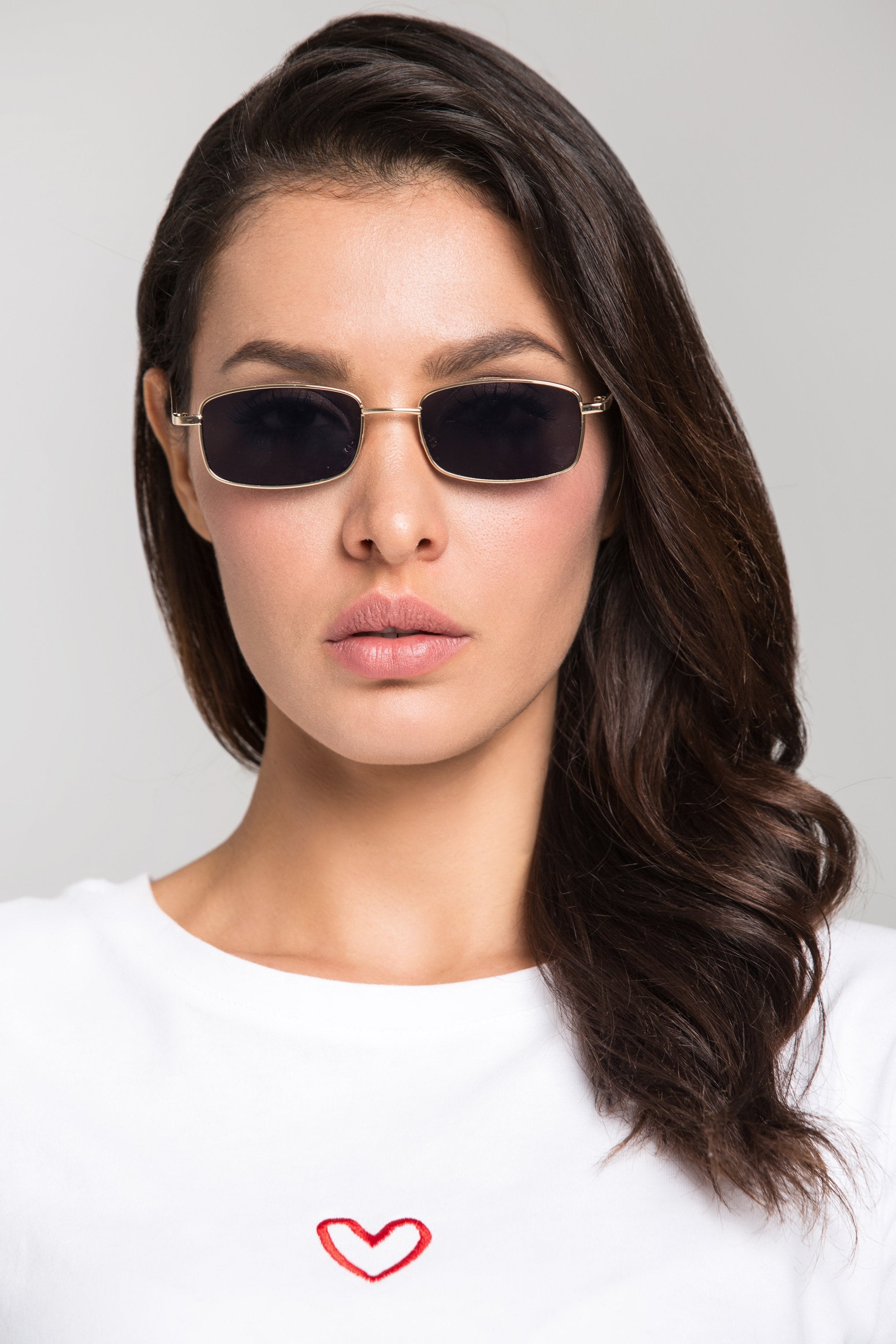 Black Square Slim Vintage Sunglasses Black Square Slim Vintage Sunglasses