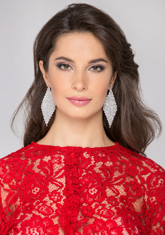 Drape Diamond Mesh Earrings