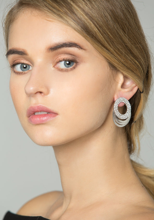 Embellished Round-plates Stud Earrings