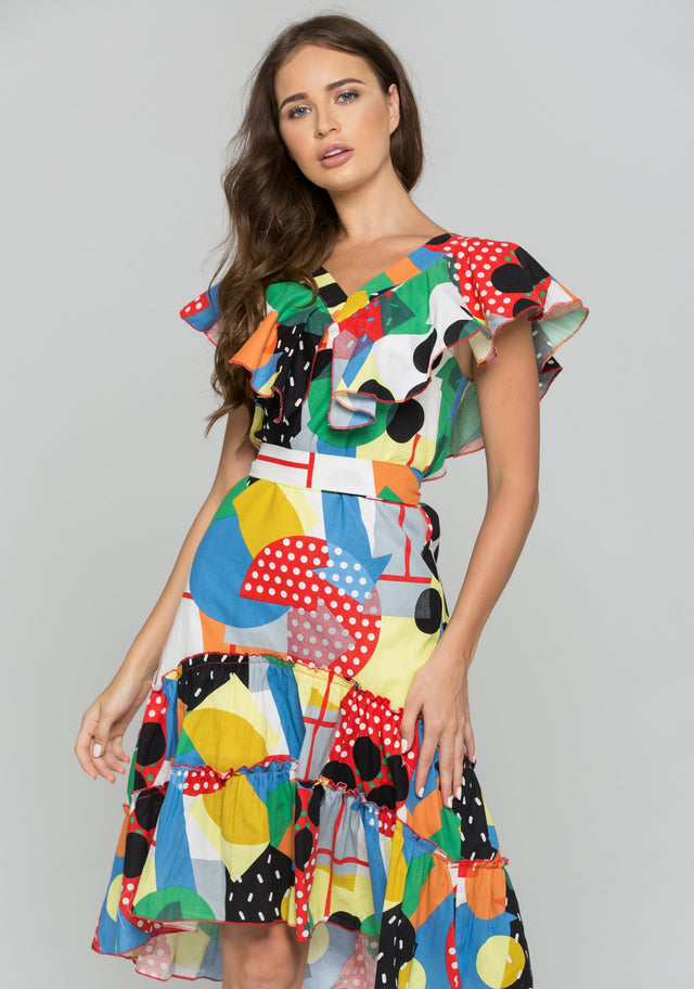 Festive Bardot Bow-belt Midi Dress
