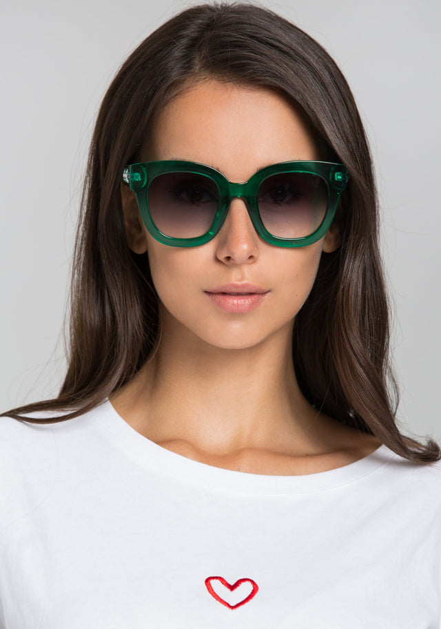 Green Bubble Gum Transparent Sunglasses