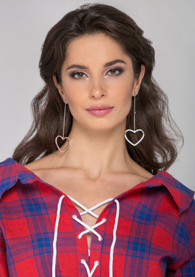 Heart Loop Drop Earrings