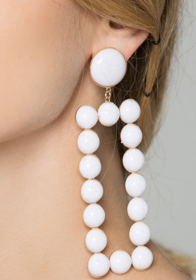 White Rectangle Acrylic Studs Earrings