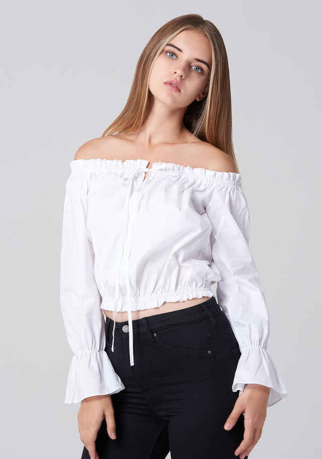 White Sabrina Top