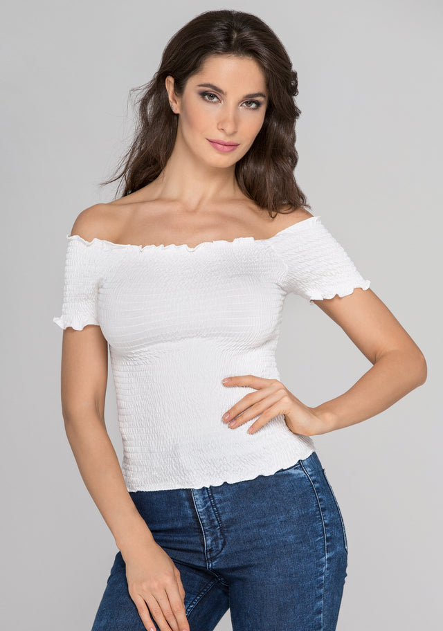 White Smocked Top