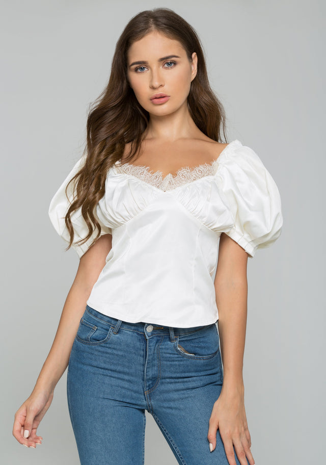Yellow Cotton Off-The-Shoulder Cinched Pleat Top
