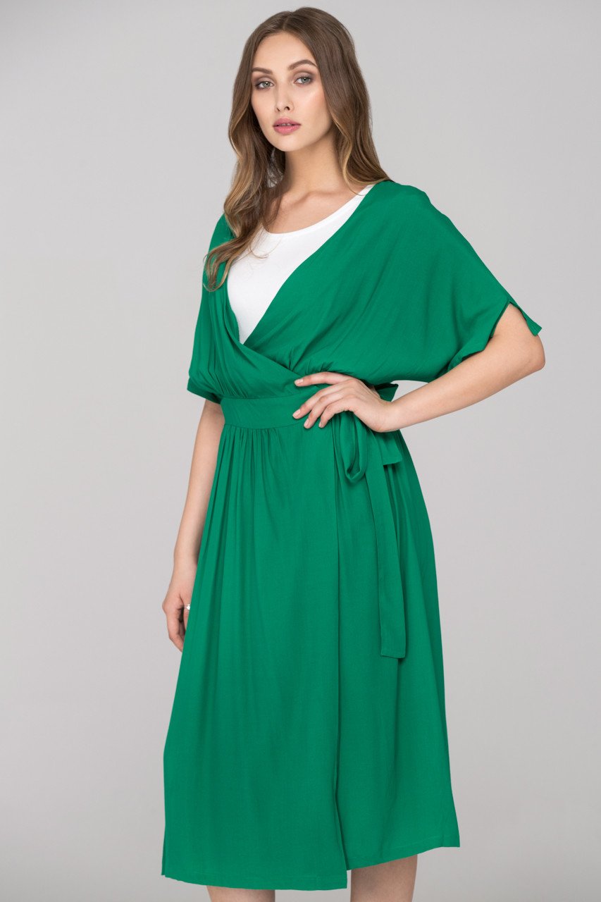 Green Archer Wrap Around Midi Dress Green Archer Wrap Around Midi Dress