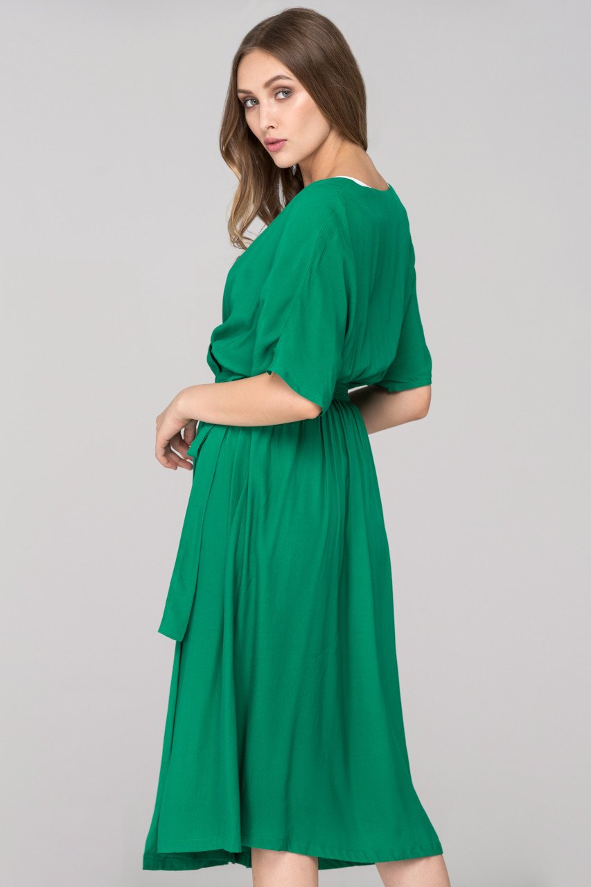 Green Archer Wrap Around Midi Dress Green Archer Wrap Around Midi Dress