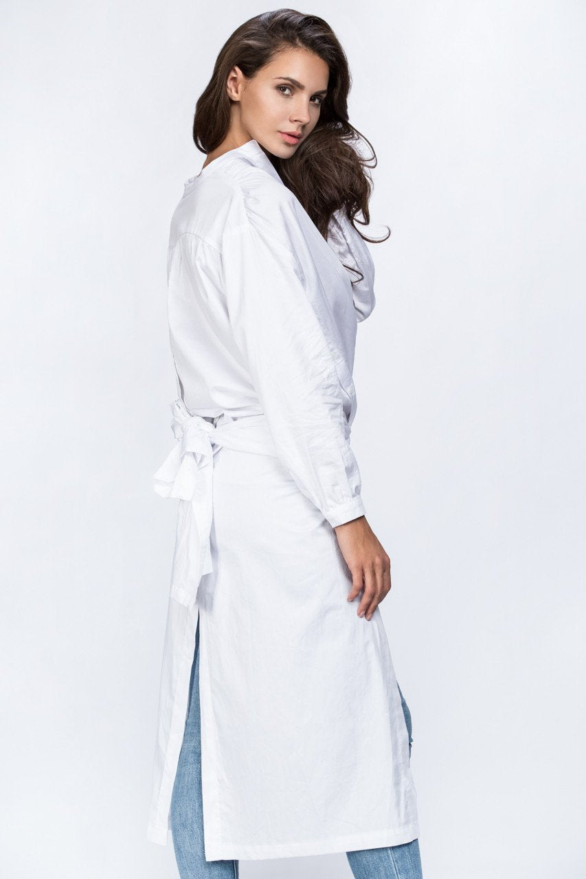 Dana Al Tuwairsh - White Wrap Around Blouse
