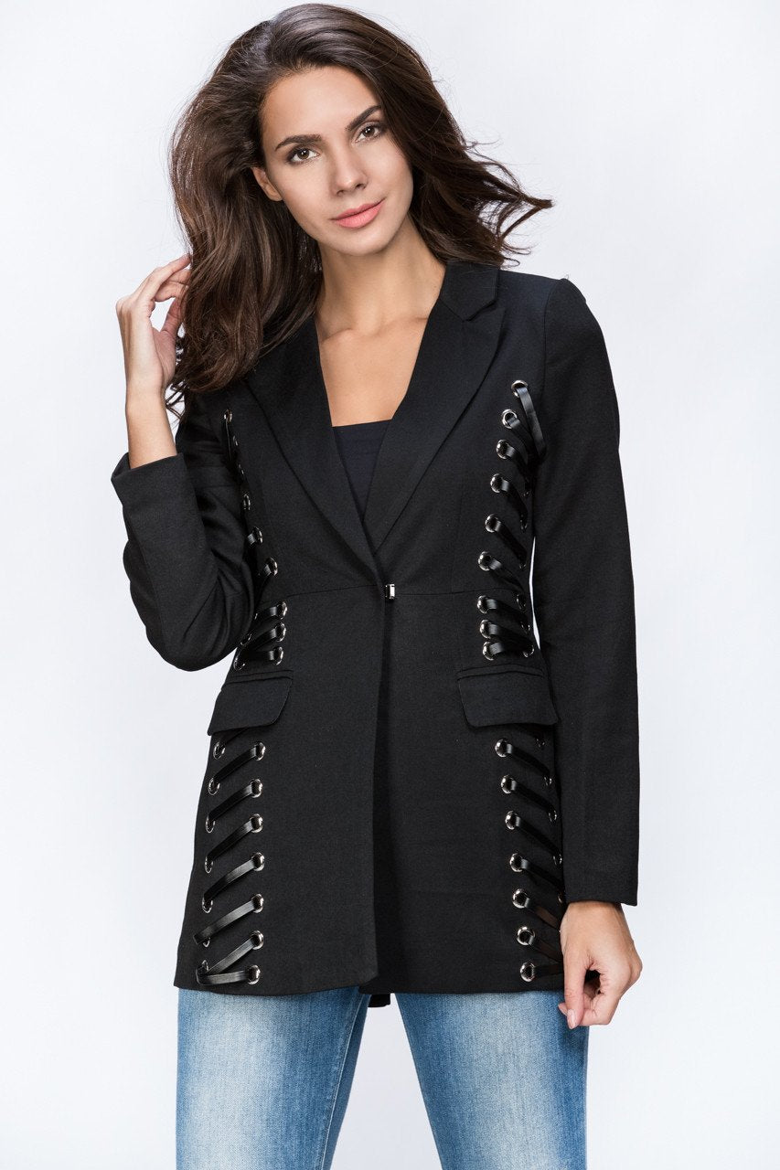 The Real Fouz - Lace Up Structured Blazer