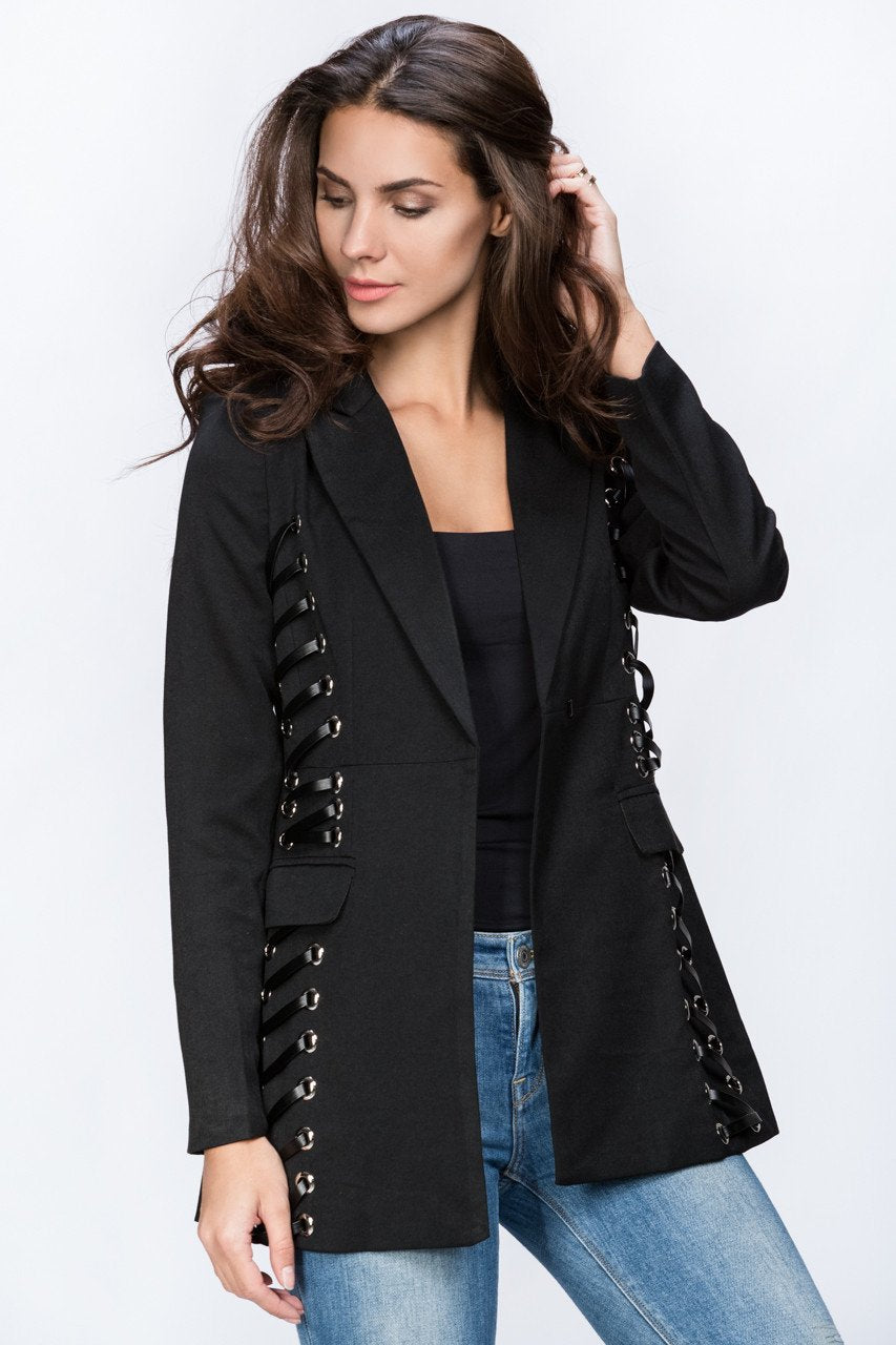 The Real Fouz - Lace Up Structured Blazer