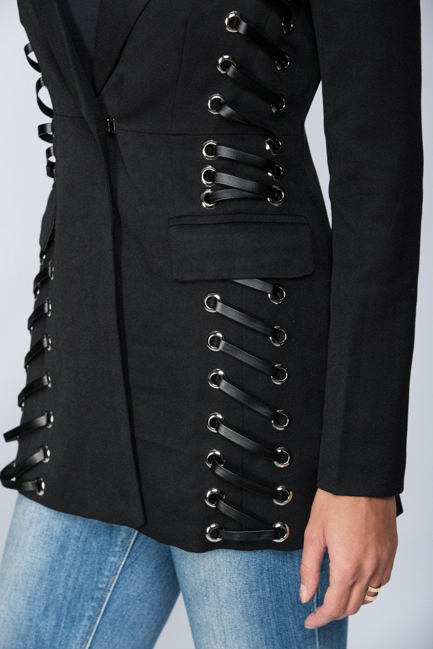 The Real Fouz - Lace Up Structured Blazer