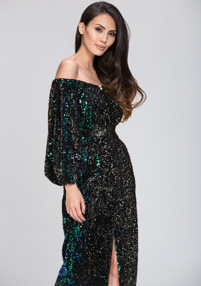 Deema Al Asadi - Sequined off the Shoulder Dress