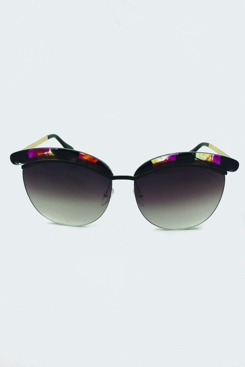 Black and Purple Top Rim Sunglasses