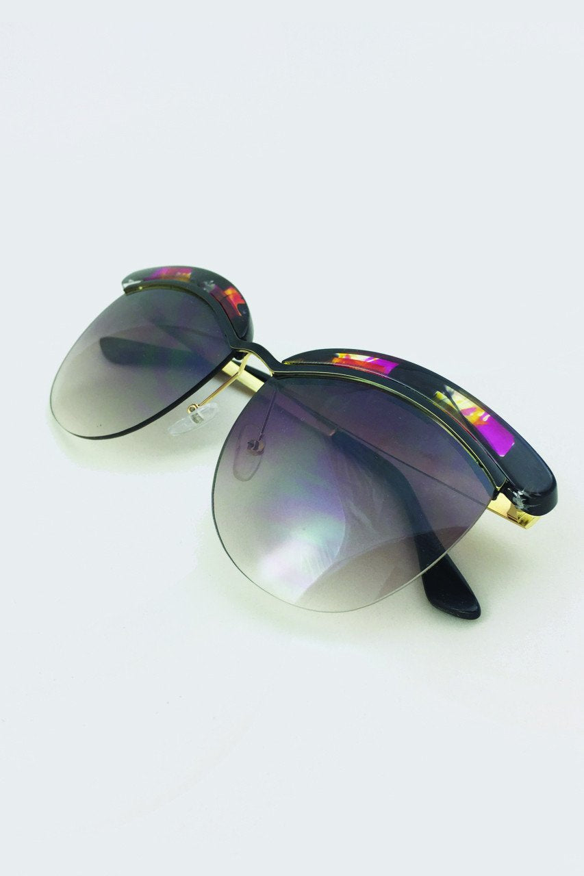 Black and Purple Top Rim Sunglasses