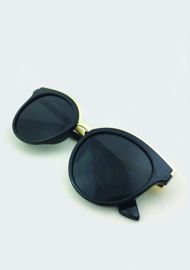 The Real Fouz - Black & Gold Cat Eye Sunglasses