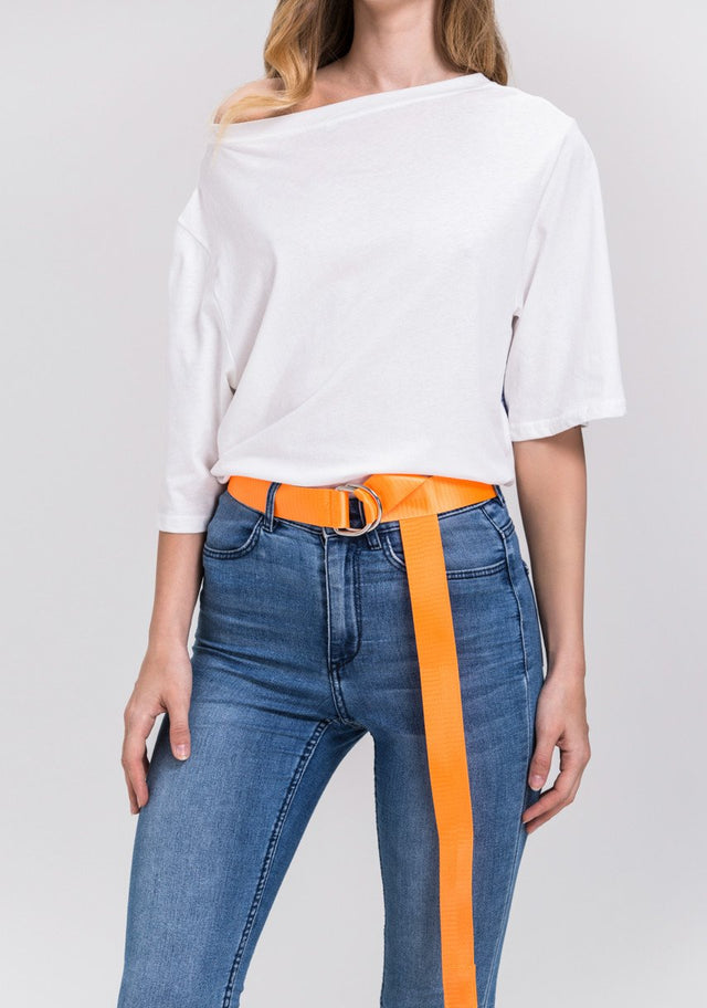 Neon Orange D-ring Belt