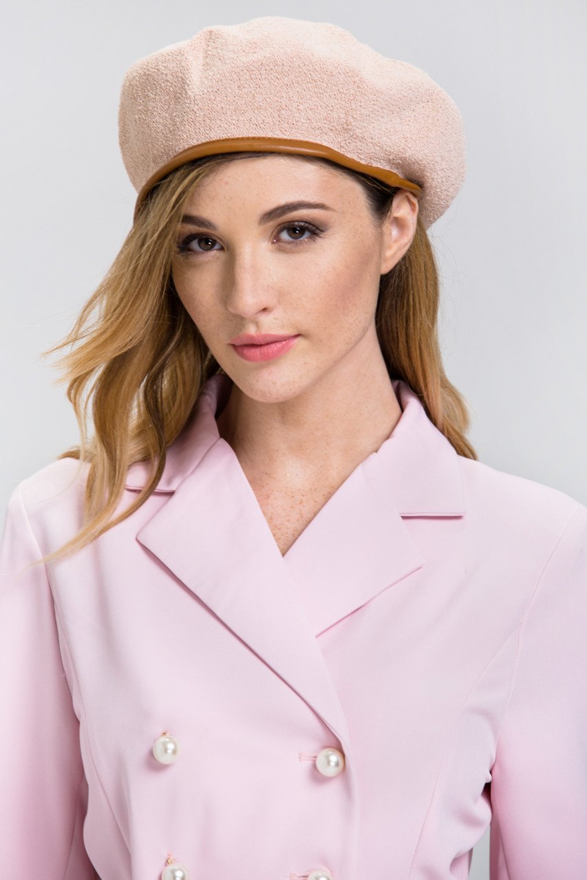 Peach Beret hat