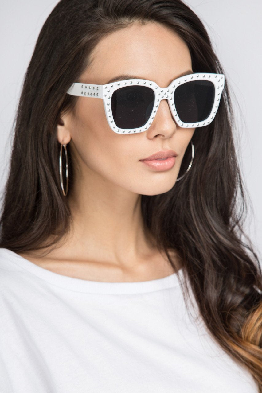 White Studded Wayfarer