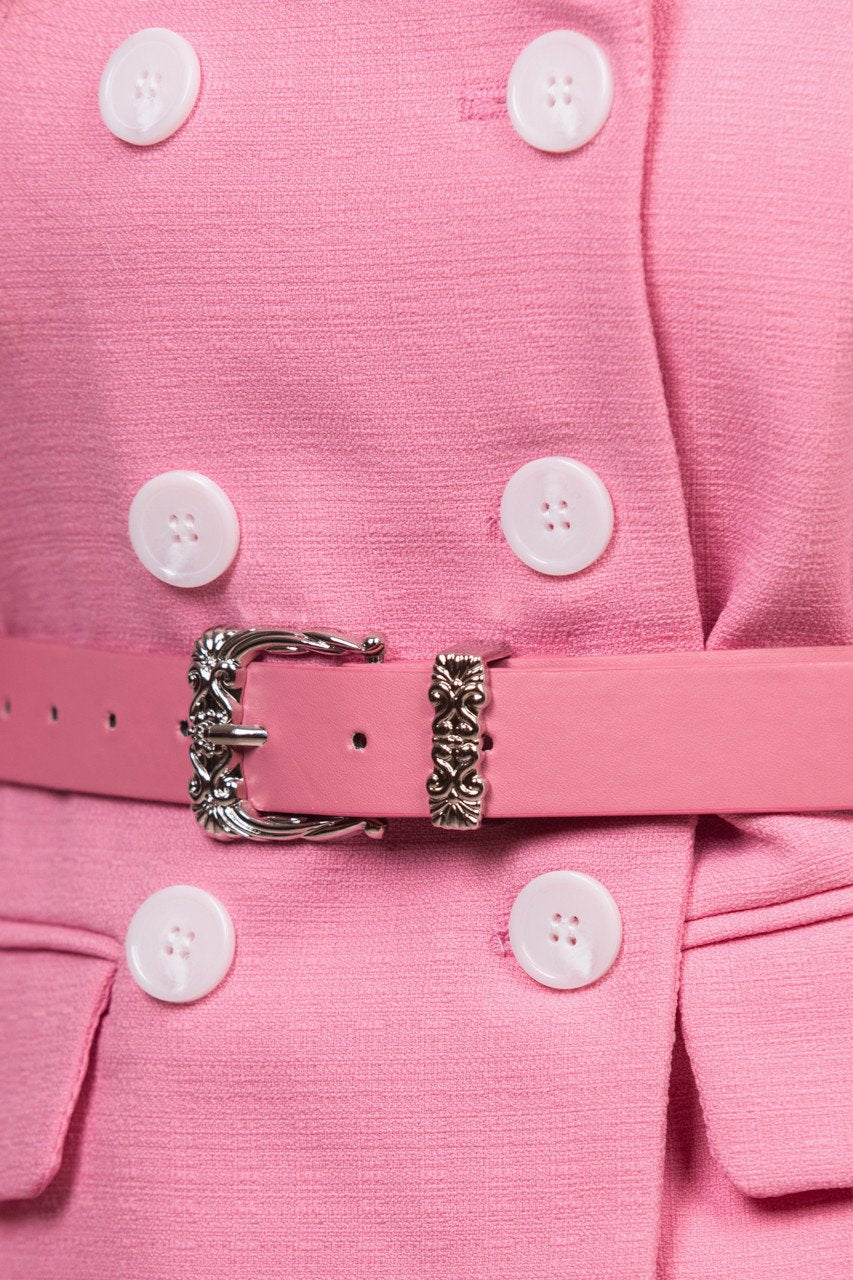Maram Zbaeda -Pink Tweed Blazer and Short Set