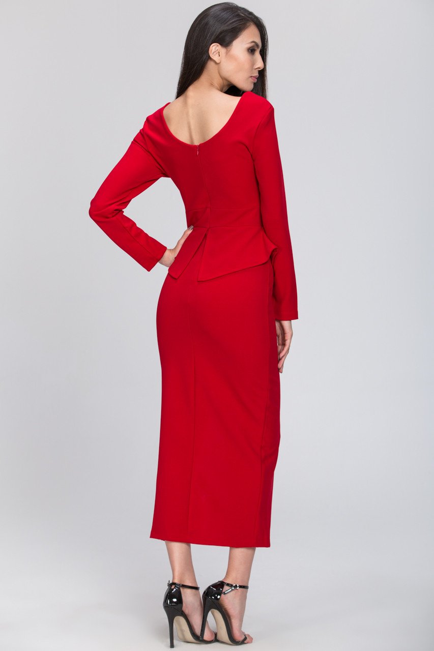 The Real Fouz - Button Detail Peplum Dress