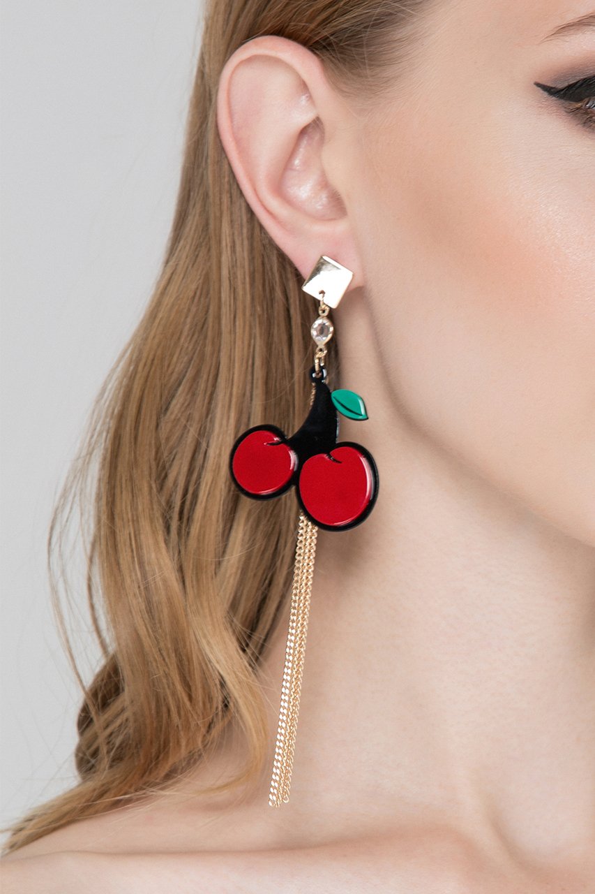 Cherry Acrylic Earrings