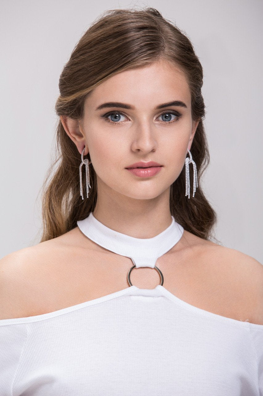 Rawan Bin Hussain - Diamond Knot Dangling Earrings