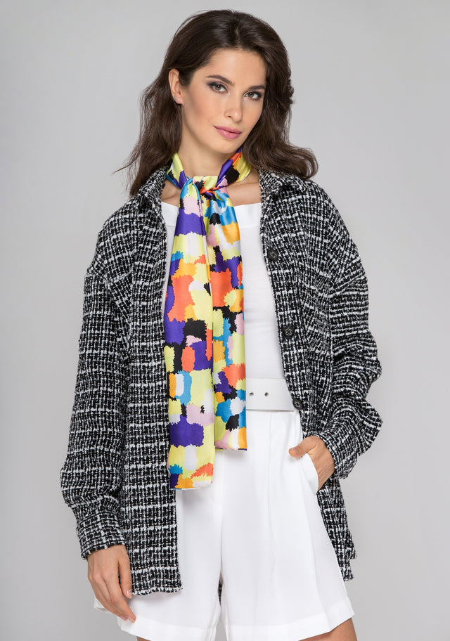 Black and White Tweed Shirt Jacket