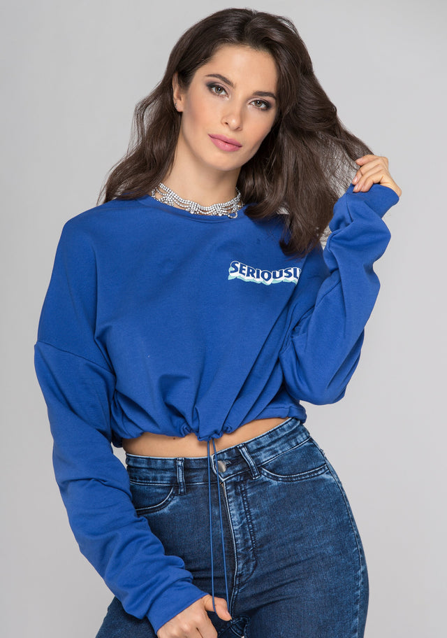 Seriously Blue Crop Sweatshirt