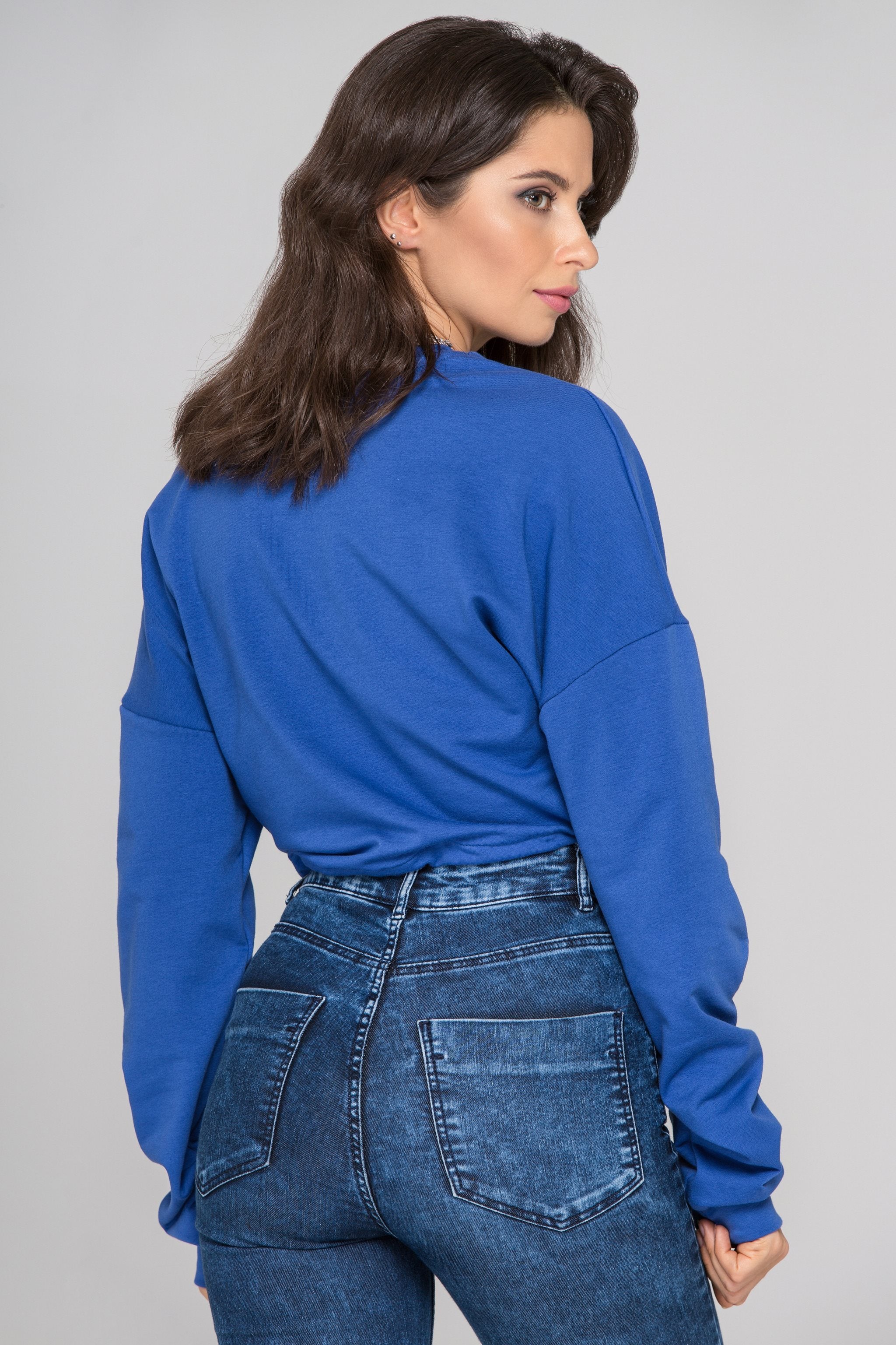 Seriously Blue Crop Sweatshirt