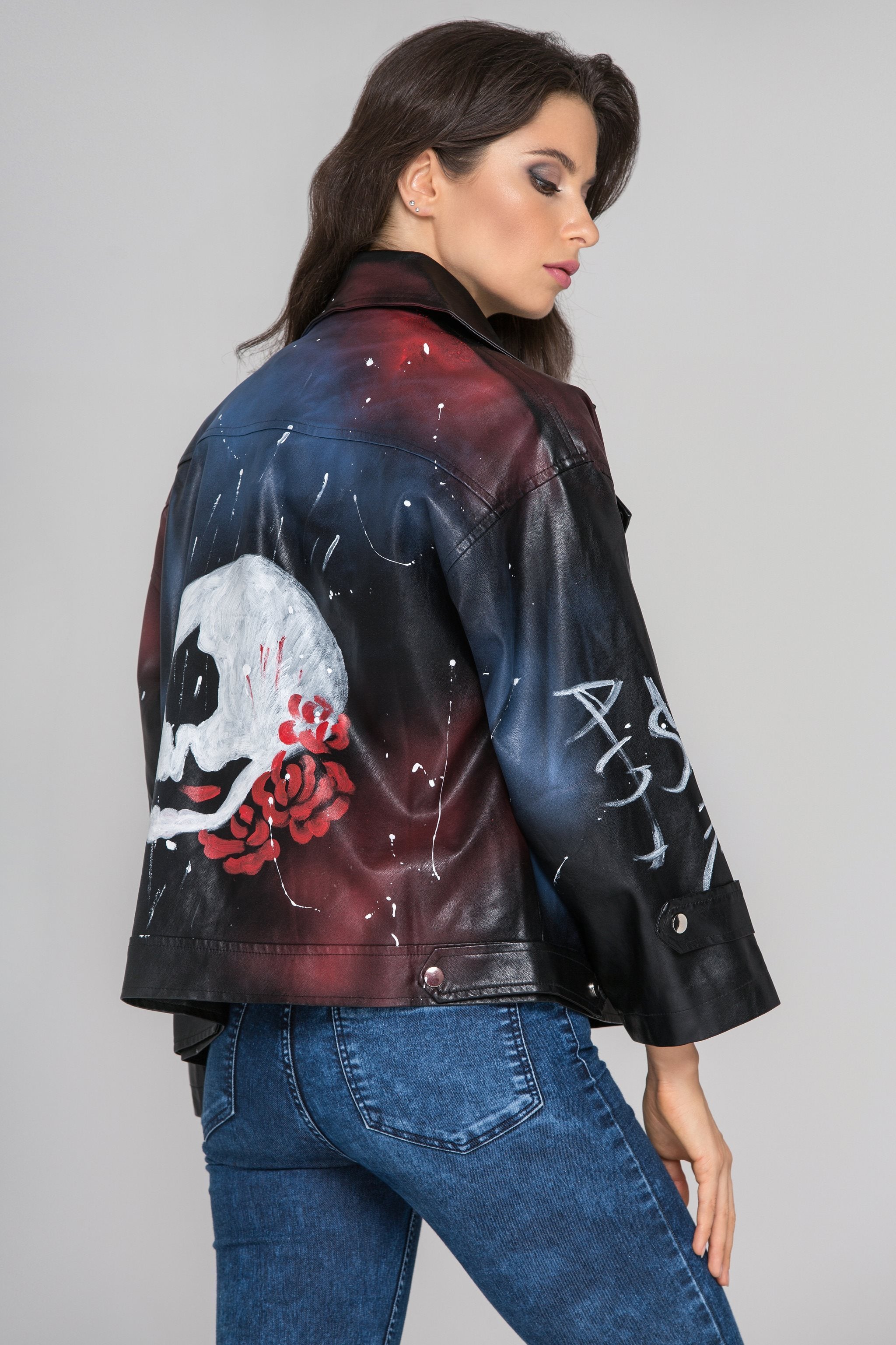 Dana AlTuwairsh - Spray Painted Faux Leather Jacket