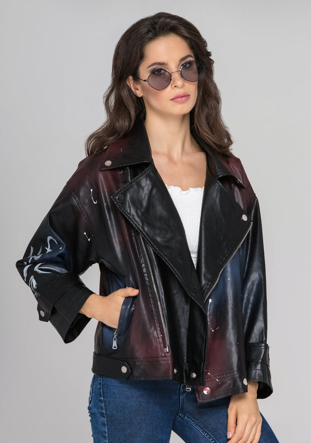 Dana AlTuwairsh - Spray Painted Faux Leather Jacket