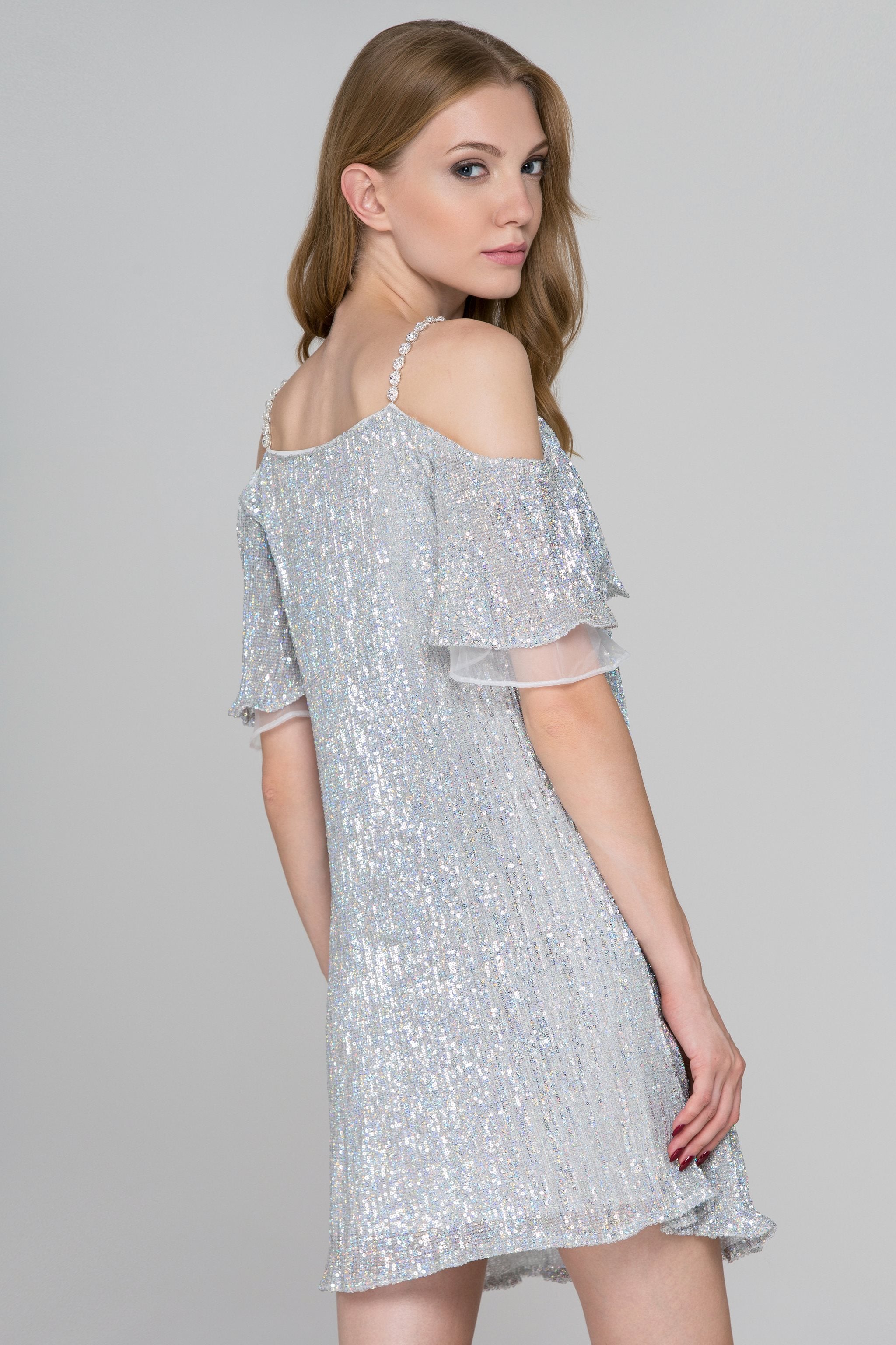 Strobe Sequined Mini Dress