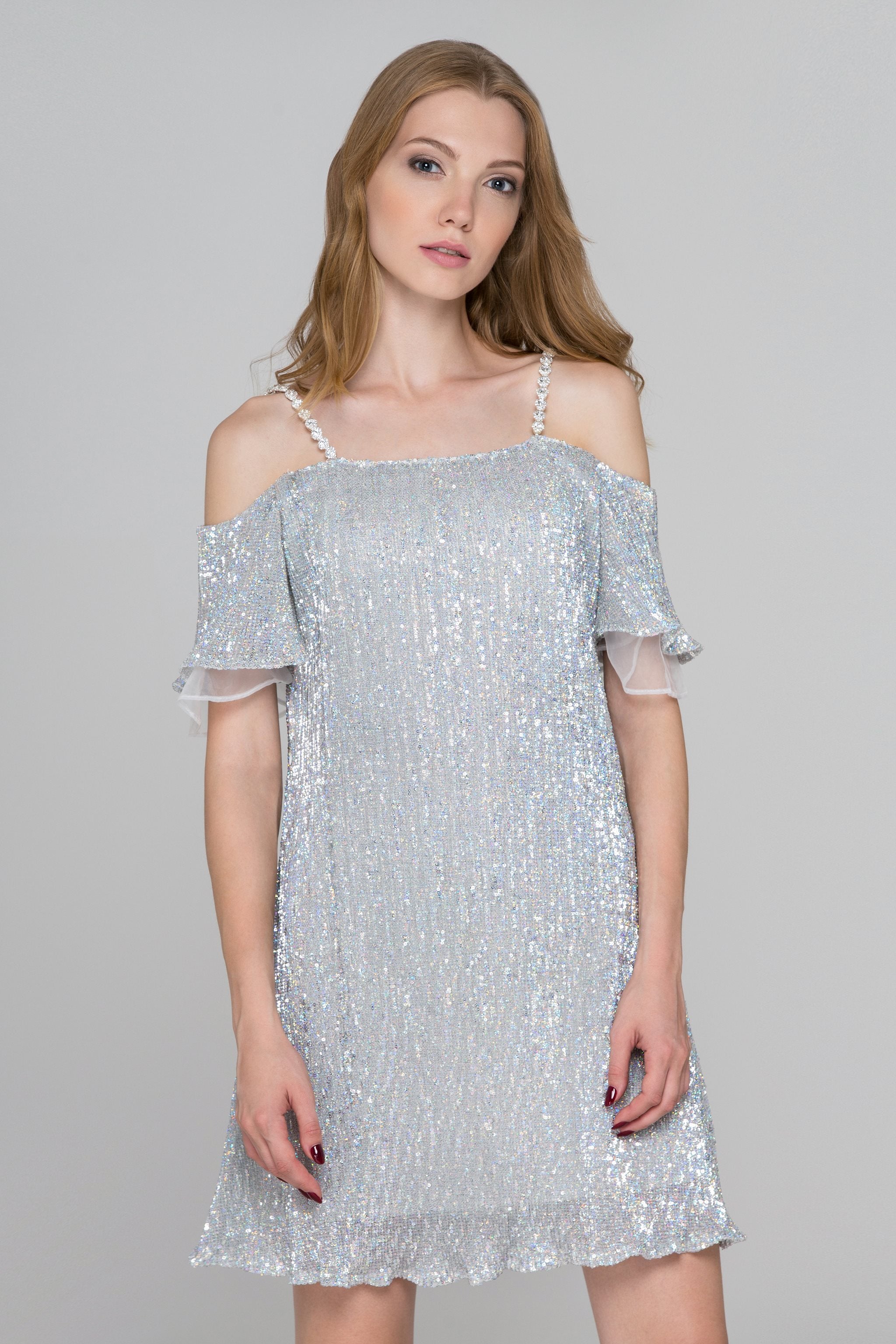 Strobe Sequined Mini Dress