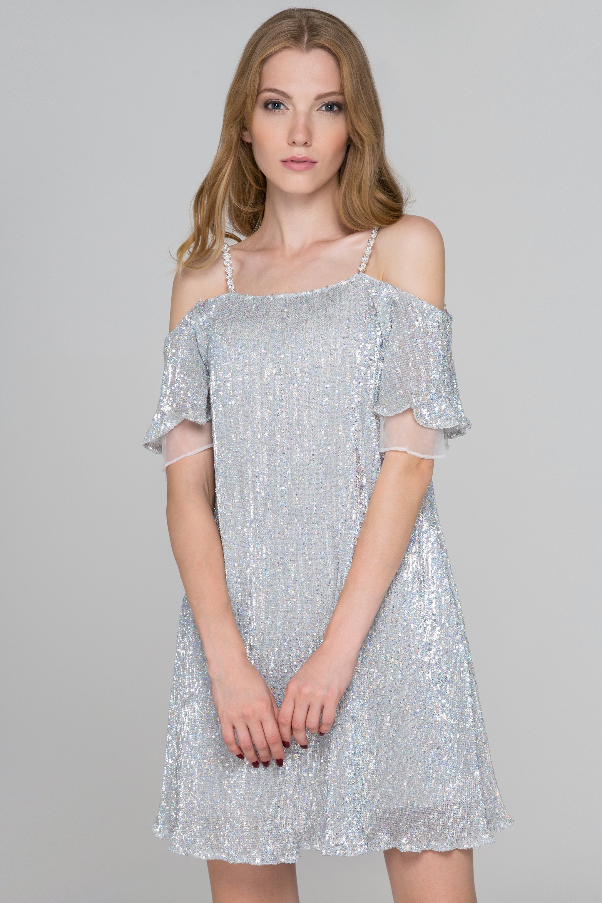 Strobe Sequined Mini Dress
