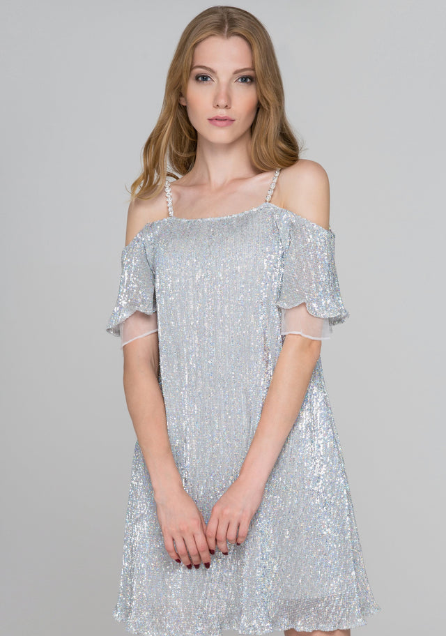 Strobe Sequined Mini Dress