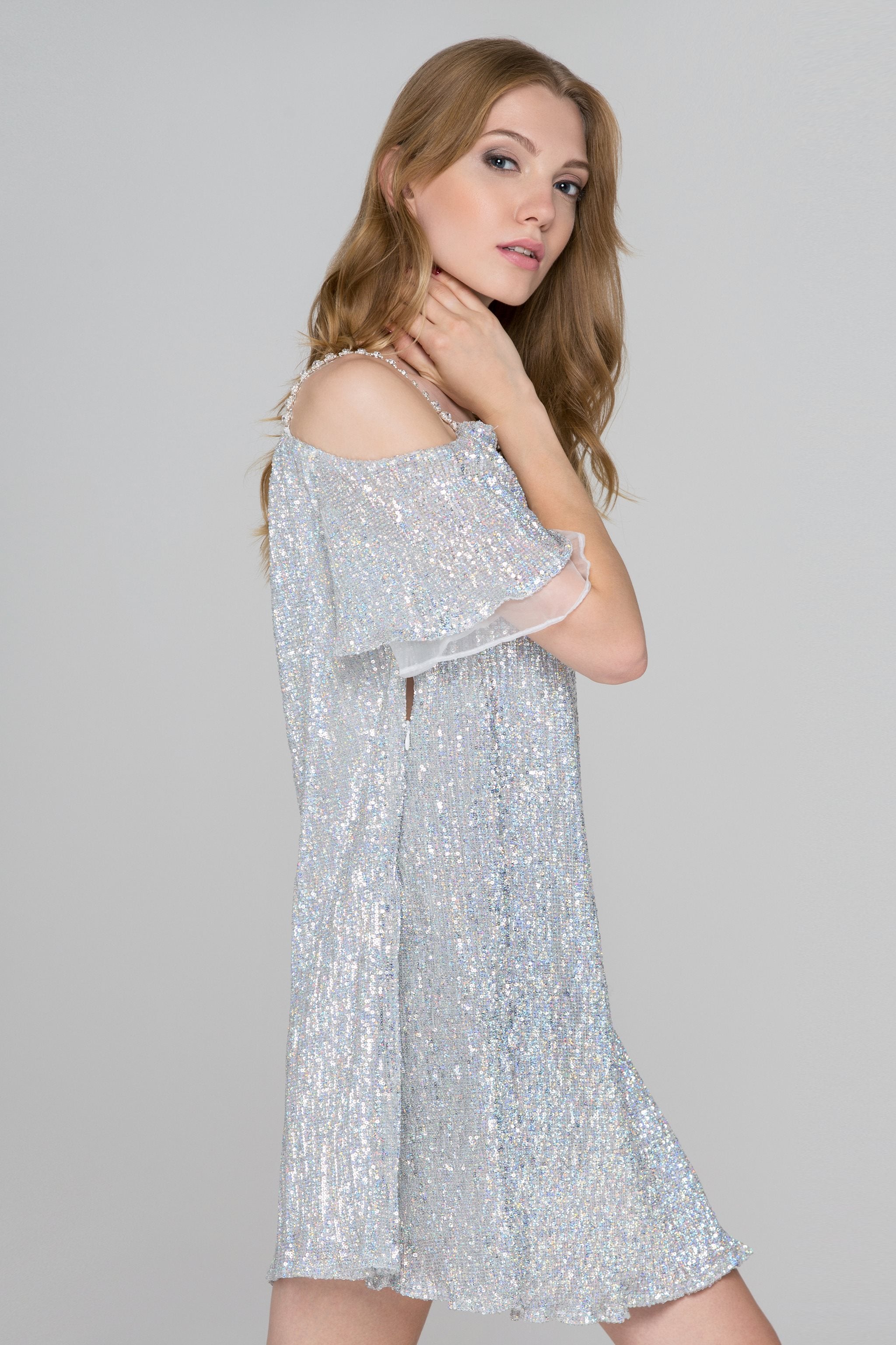 Strobe Sequined Mini Dress