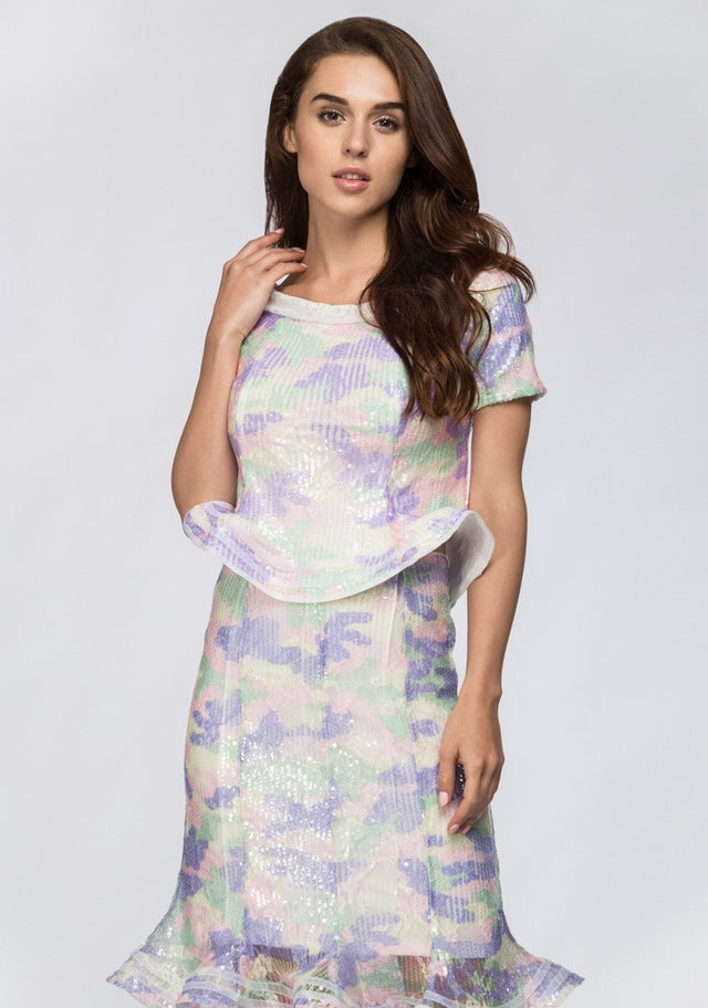 Purple Candy Off The Shoulder Peplum Midi Dress