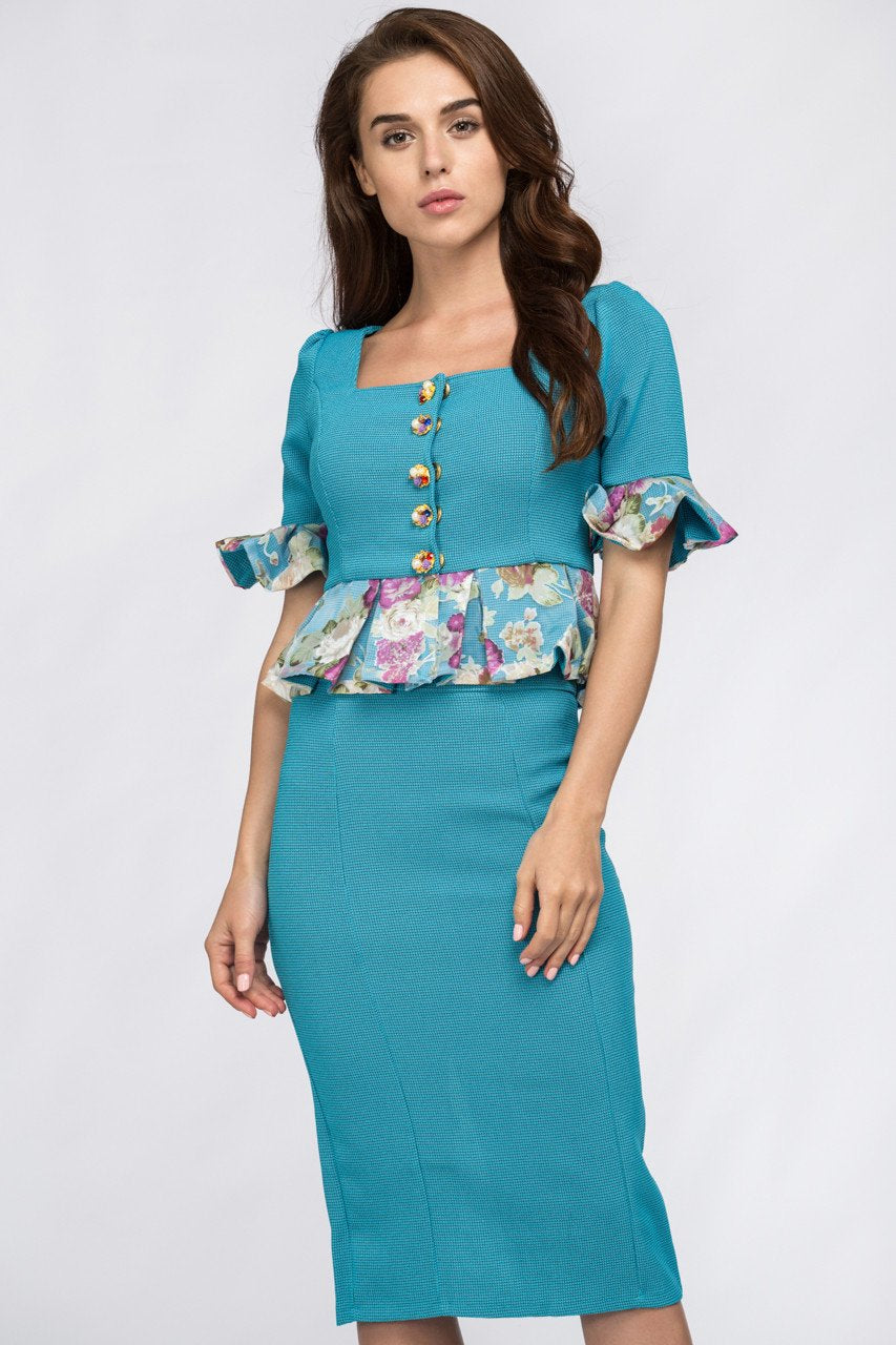 Tiffany Spring Peplum Midi Dress