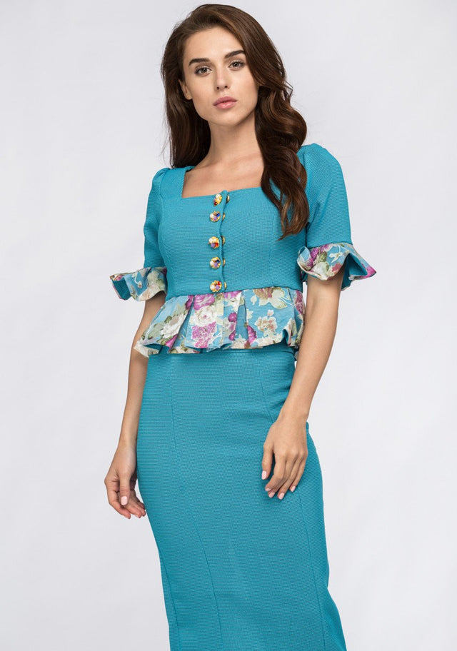 Tiffany Spring Peplum Midi Dress