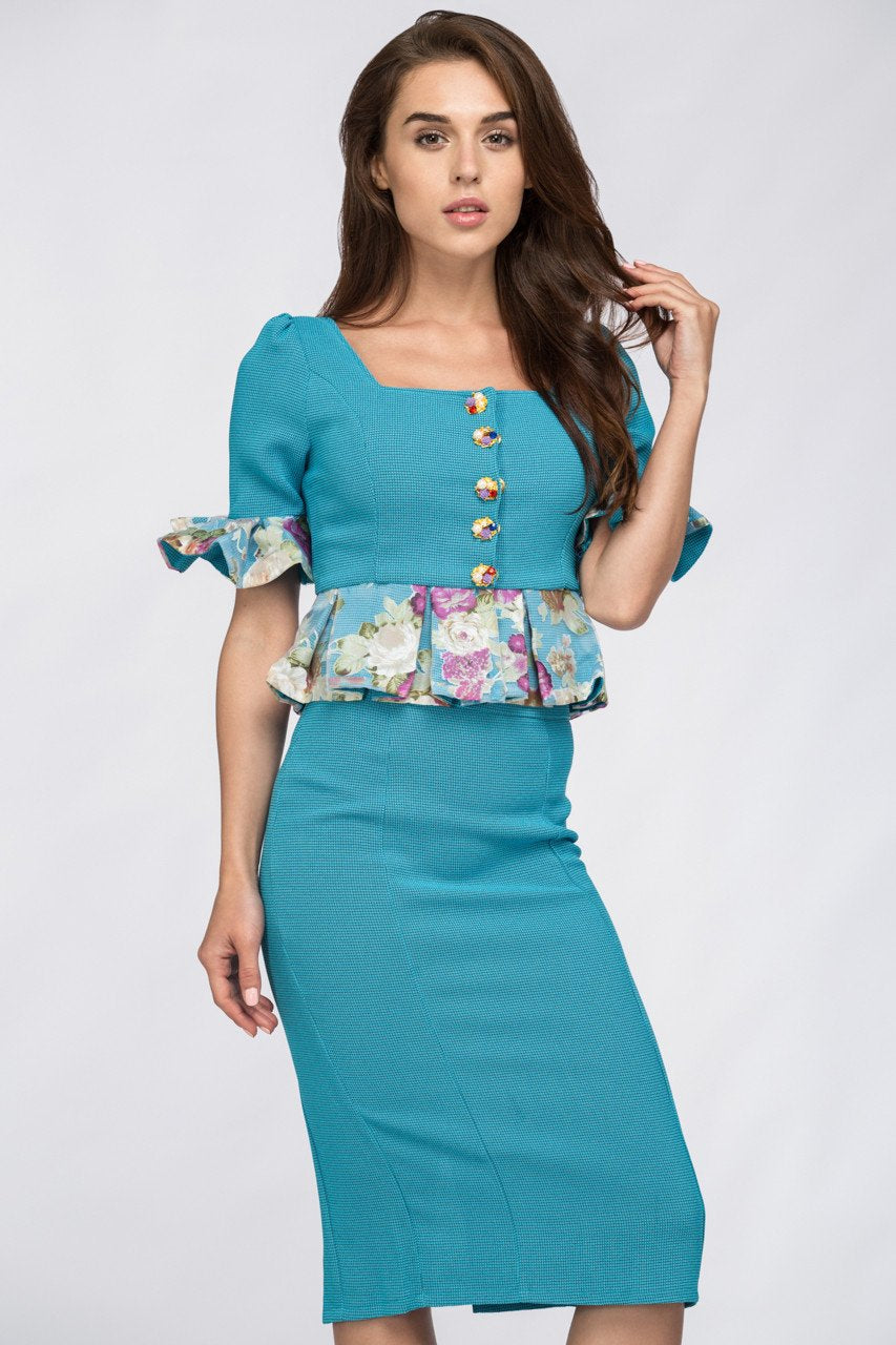 Tiffany Spring Peplum Midi Dress
