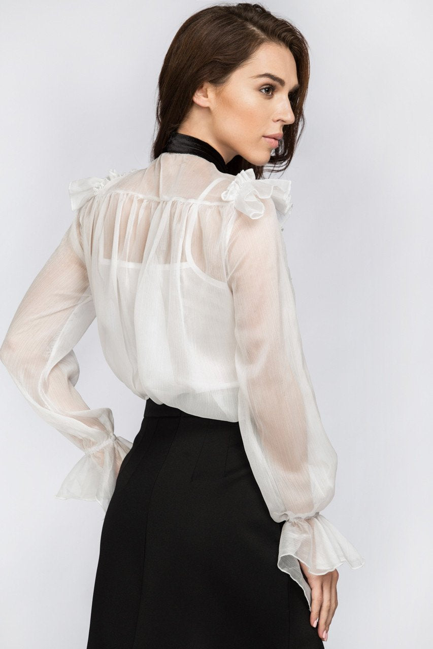 Black Gold Button Detail Skirt