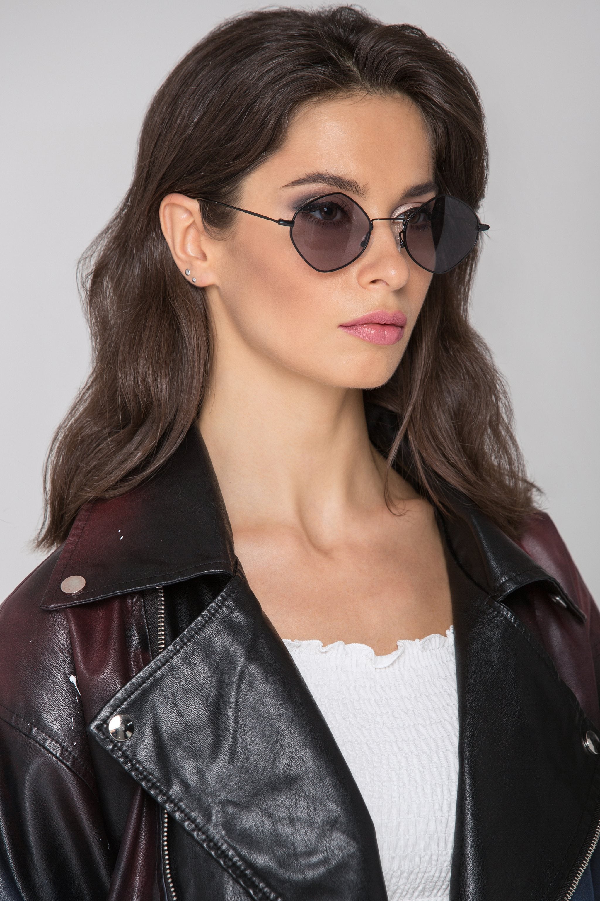 Black Vintage Slim Diamond Sunglasses